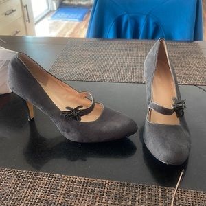 Chadwick - Gray Suede Mary Jane type Heels
